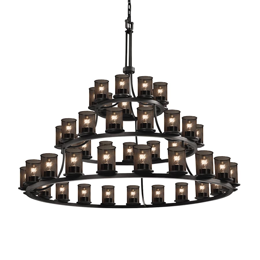 Justice Design Group Wire Mesh 45 Light 60" Wide Ring Chandelier - Image 2