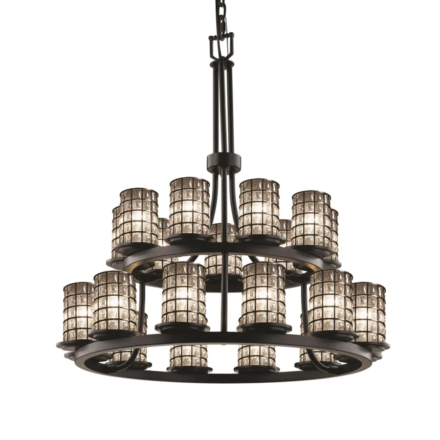 Justice Design Group Wire Glass 33" Wide Ring Chandelier - Image 1