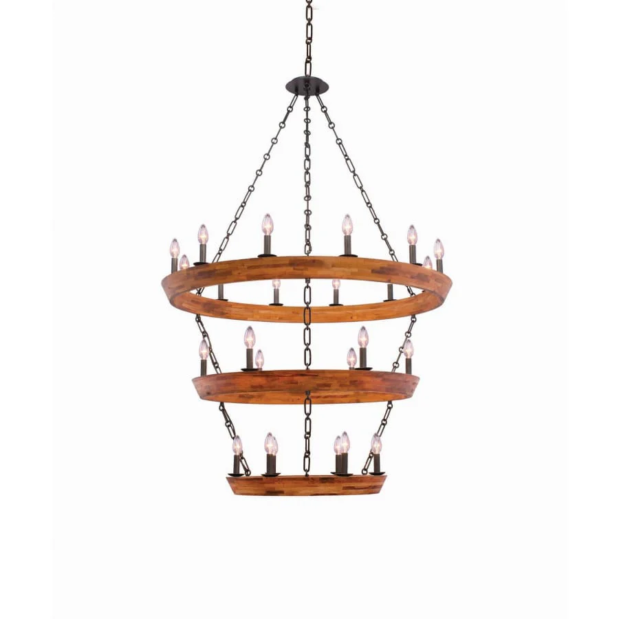 Kalco Lansdale 24 Light 42" Wide Wrought Iron Ring Chandelier - Image 1