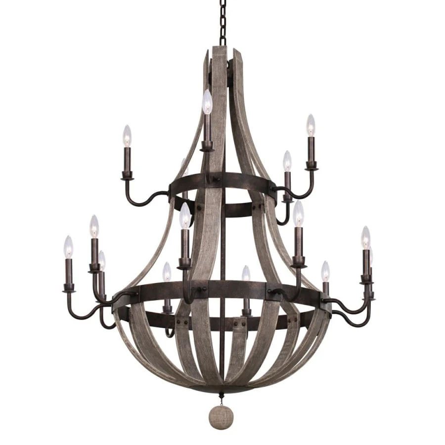 Kalco Harper 15 Light 40" Wide Wrought Iron Empire Chandelier - Image 1