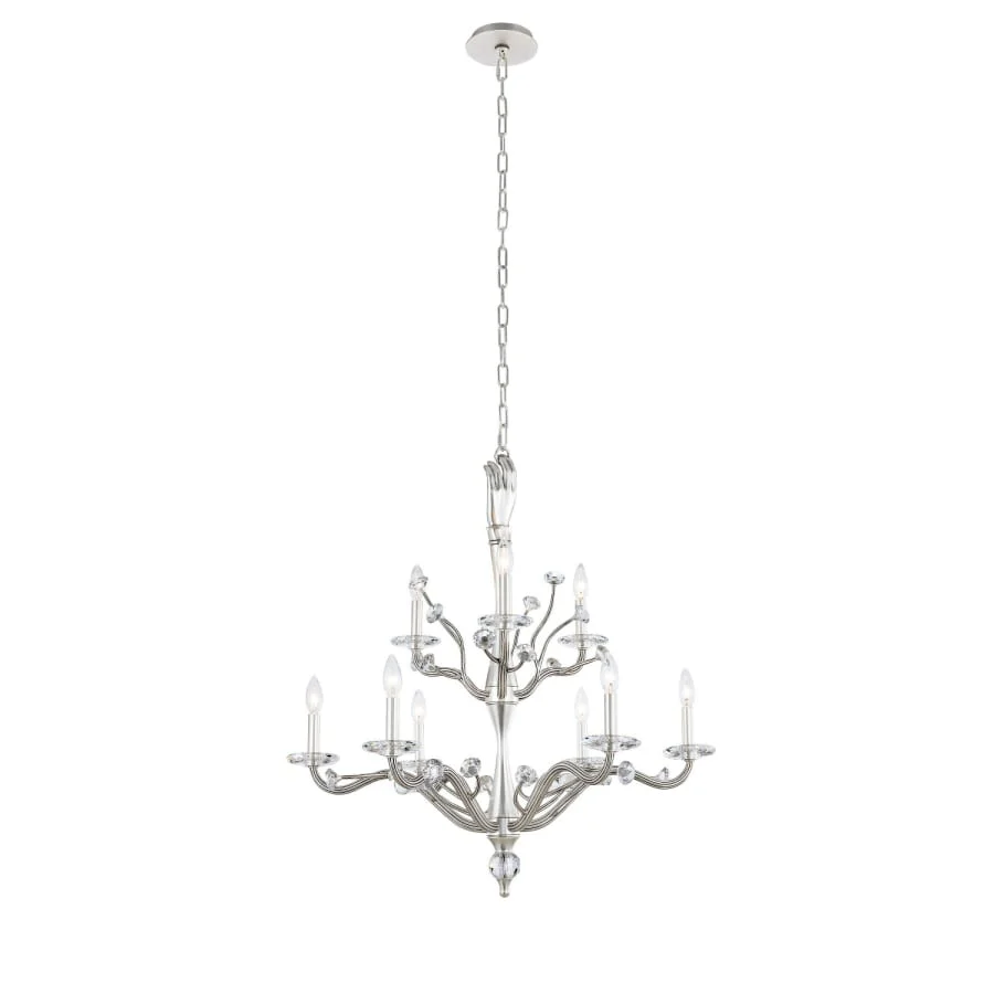 Kalco Venus 9 Light 32" Wide Crystal Candle Style Chandelier - Image 3