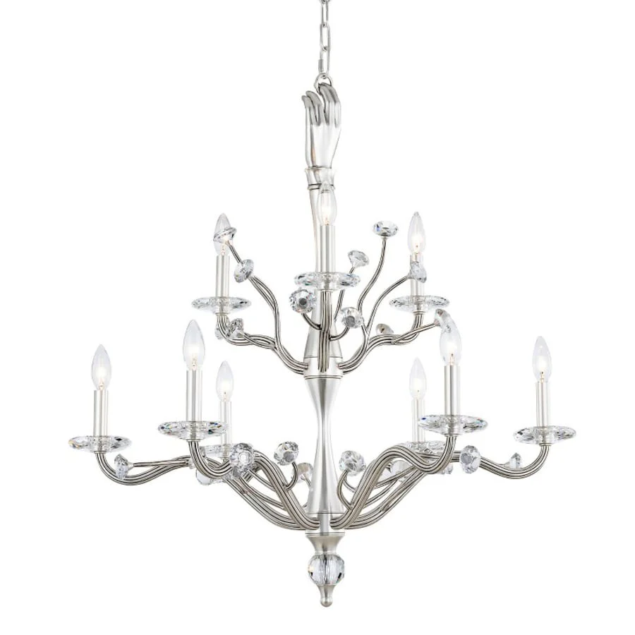 Kalco Venus 9 Light 32" Wide Crystal Candle Style Chandelier - Image 1