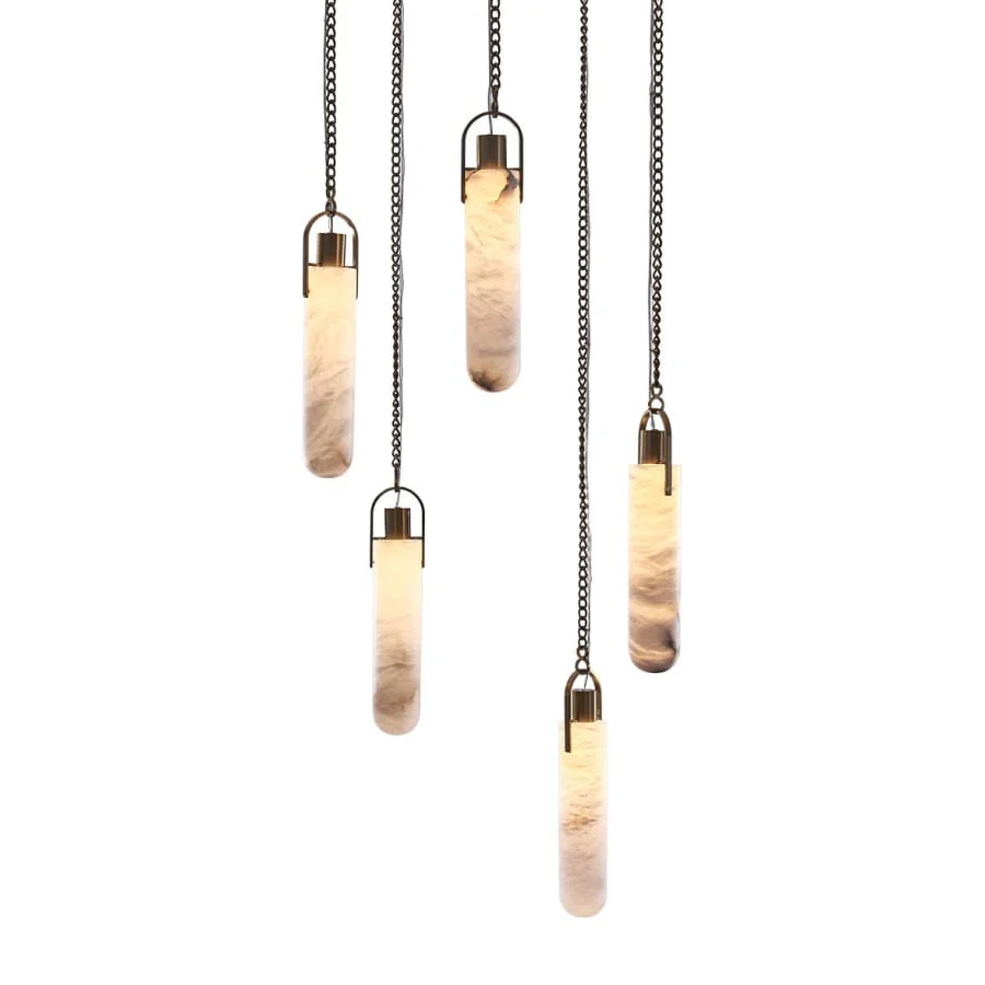 Kalco Flint Additions 24" Wide LED Multi Light Pendant with Alabaster Shades - Image 1