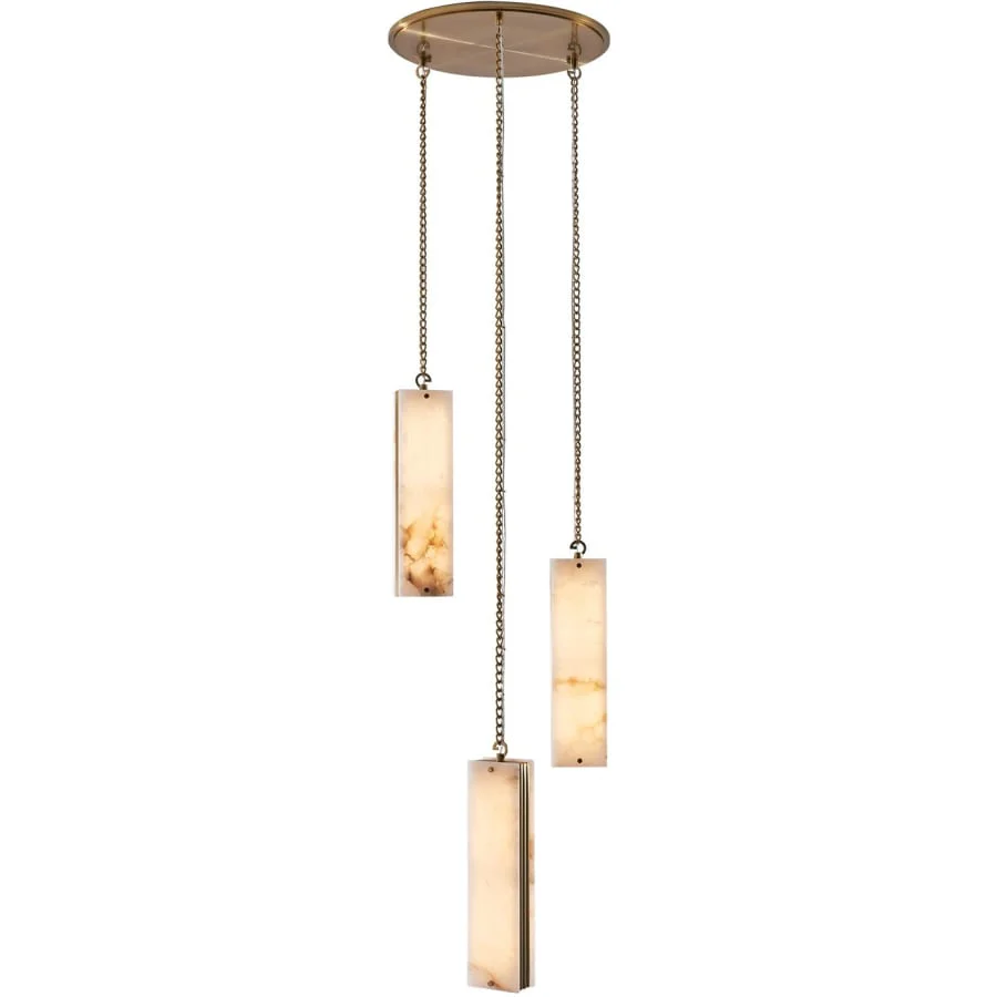 Kalco Vertical 18" Wide LED Multi Light Pendant with Alabaster Shades - Image 2