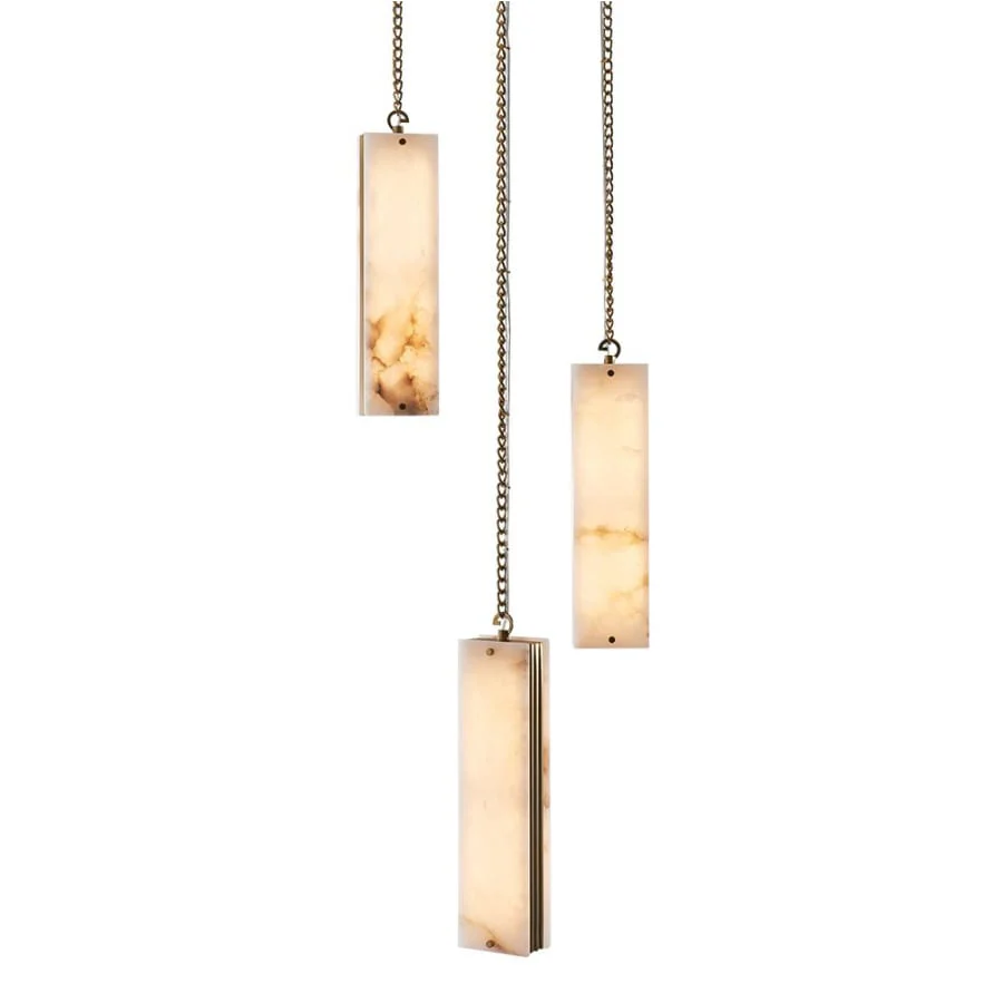 Kalco Vertical 18" Wide LED Multi Light Pendant with Alabaster Shades - Image 1