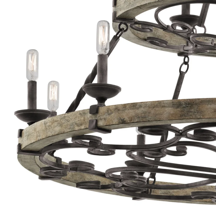 Kichler Taulbee 15 Light 44" Wide 2 Tier Ring Chandelier - Image 3
