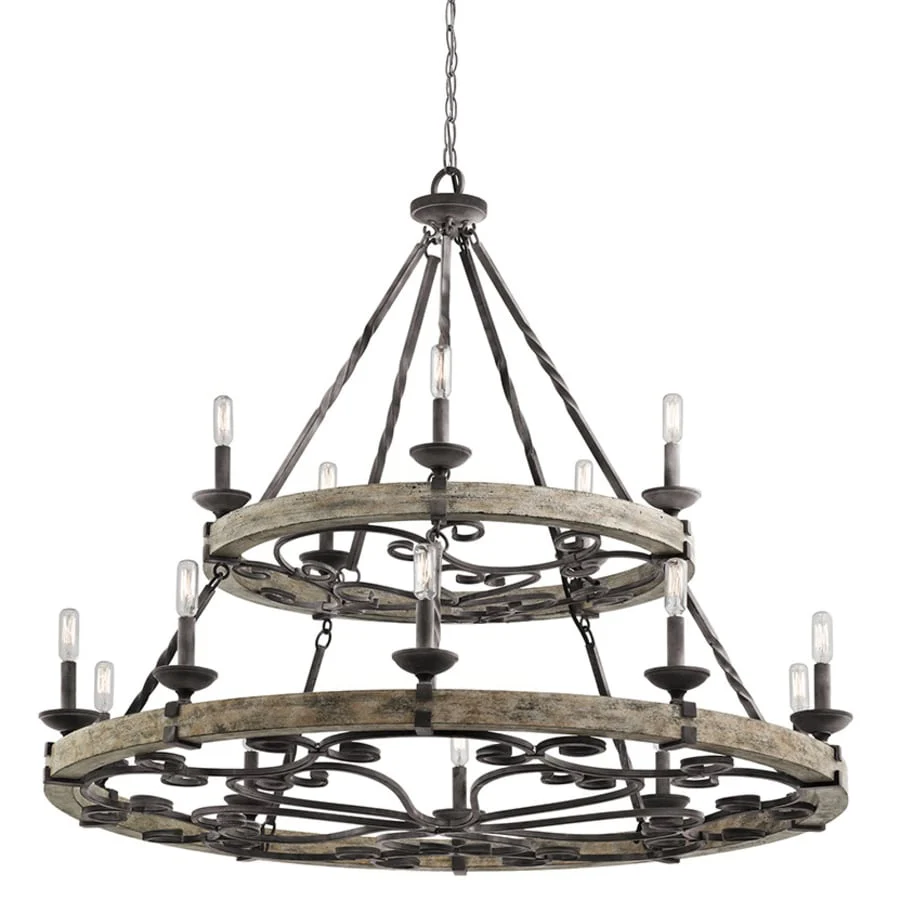 Kichler Taulbee 15 Light 44" Wide 2 Tier Ring Chandelier - Image 1