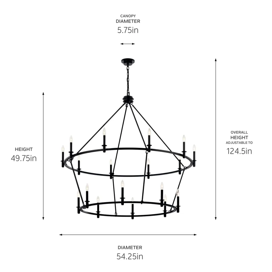 Kichler Carrick 18 Light 55" Wide Taper Candle Ring Chandelier - Image 2