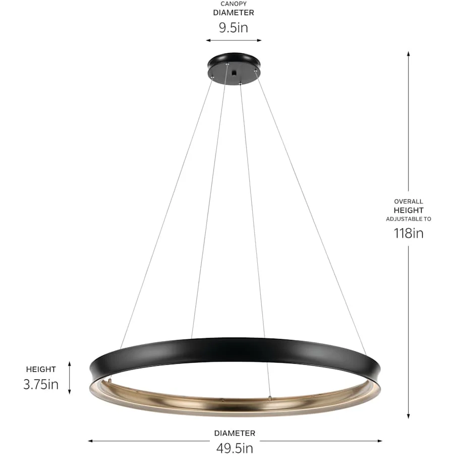Kichler Larousse 50" Wide LED Ring Chandelier - Image 3