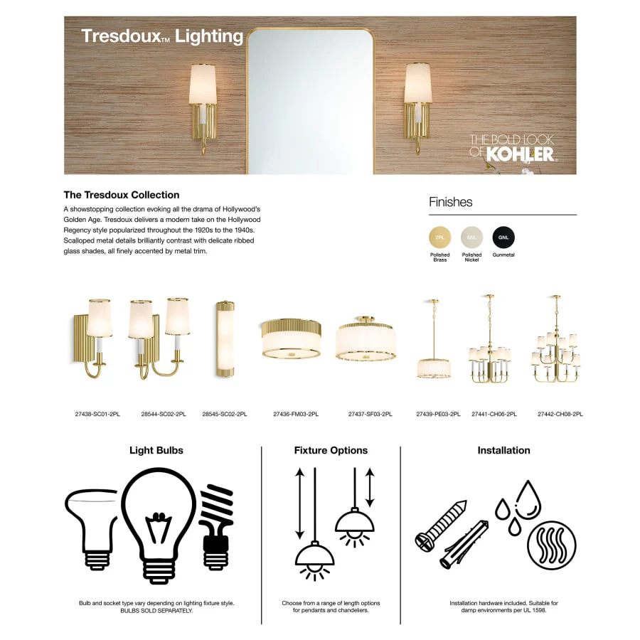 Kohler Lighting Tresdoux 8 Light 24" Wide Chandelier - Image 3