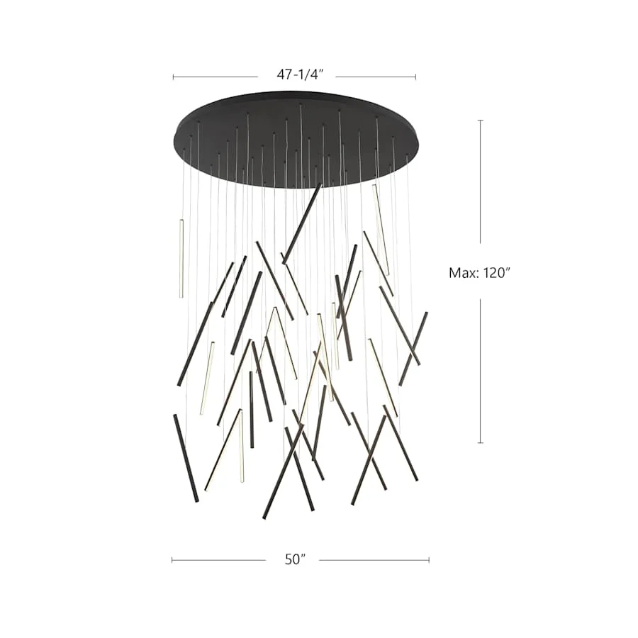 Kuzco Lighting Chute 50" Wide LED Multi Light Pendant - Image 3