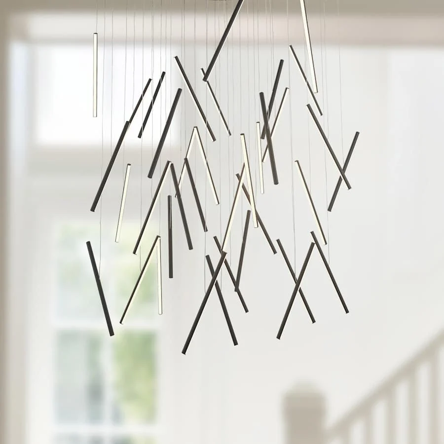 Kuzco Lighting Chute 50" Wide 3000K LED Abstract Multi Light Pendant - Image 3