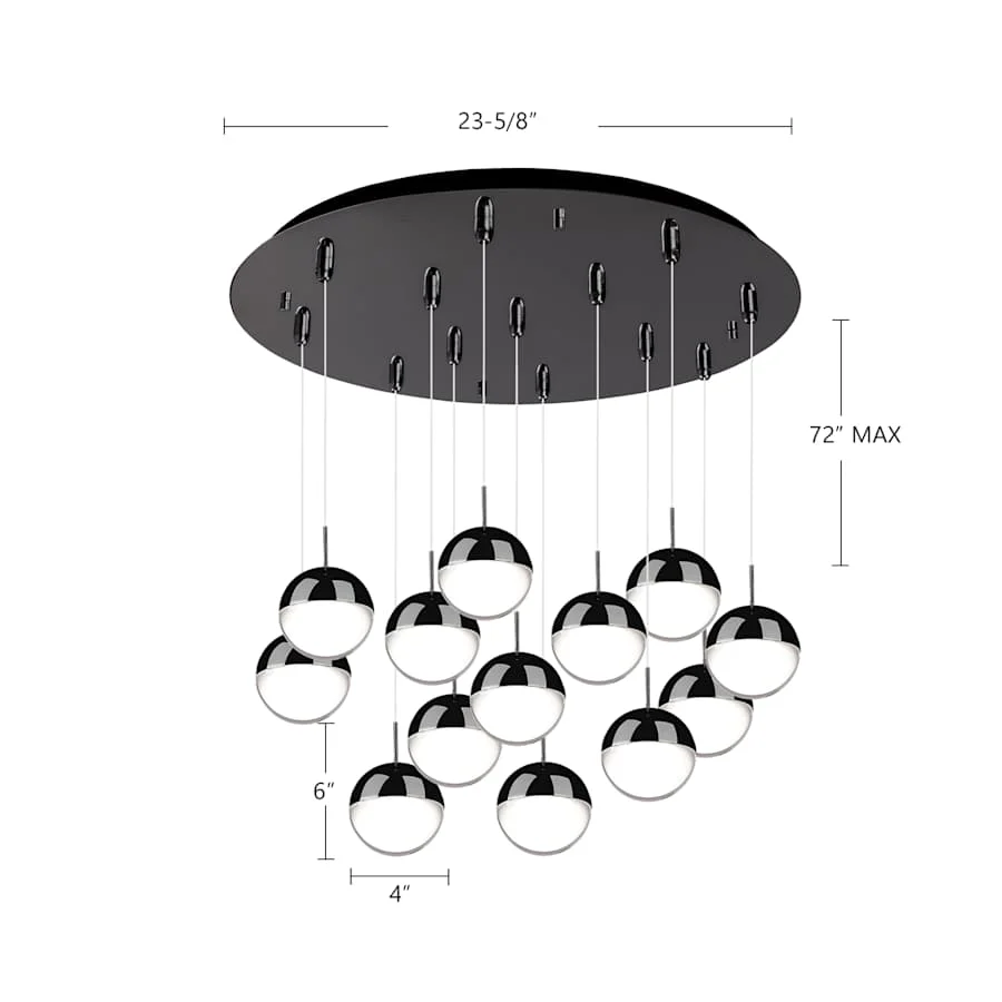 Kuzco Lighting Pluto 24" Wide Globe Chandelier - Image 3