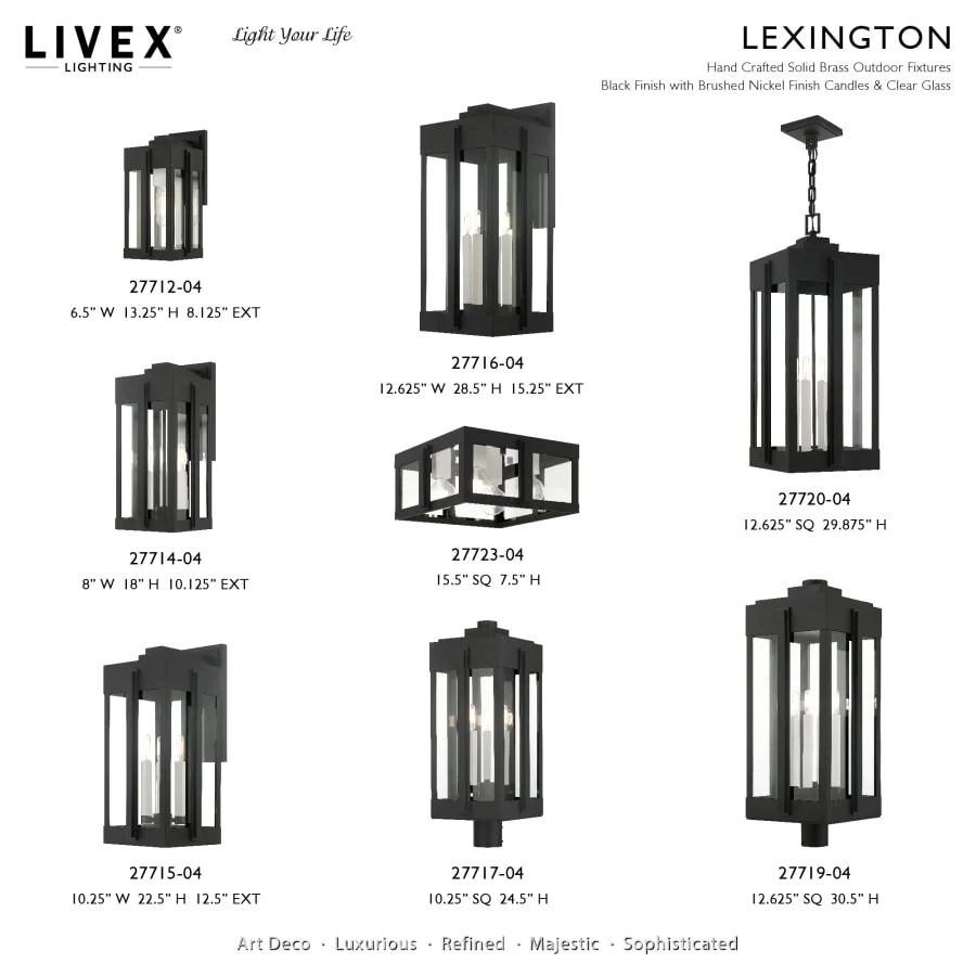 Livex Lighting Lexington 4 Light 13" Wide Outdoor Pendant - Image 2