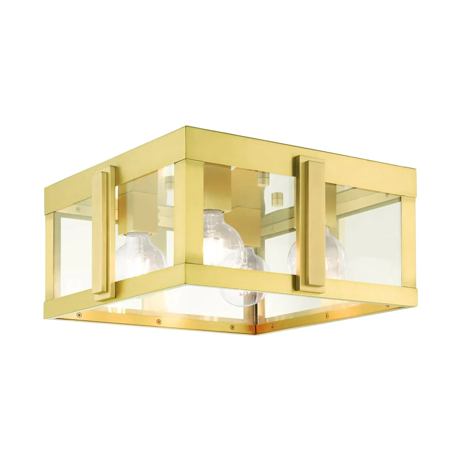 Livex Lighting Lexington 4 Light 16" Wide Outdoor Flush Mount Square Ceiling Fixture - Image 1