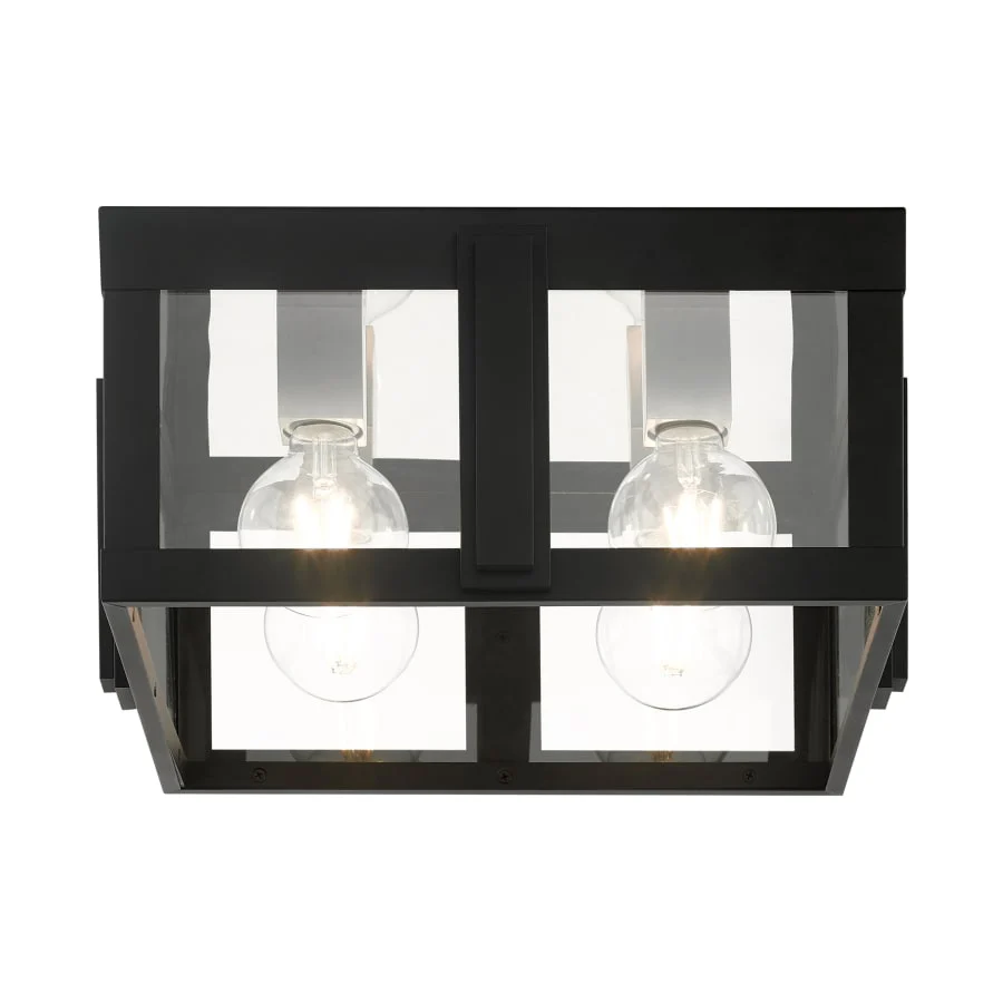 Livex Lighting Lexington 4 Light 16" Wide Outdoor Flush Mount Square Ceiling Fixture - Image 3