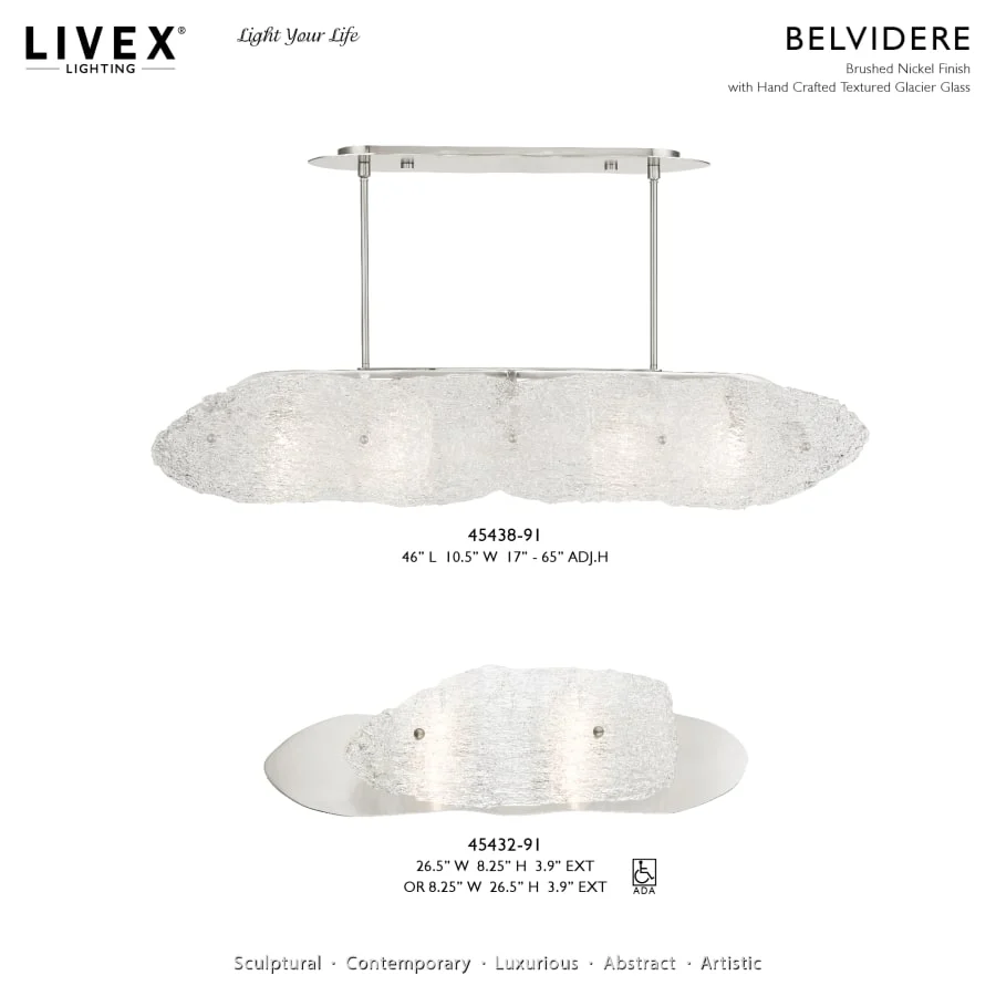 Livex Lighting Belvidere 5 Light 46" Wide Linear Chandelier - Image 2