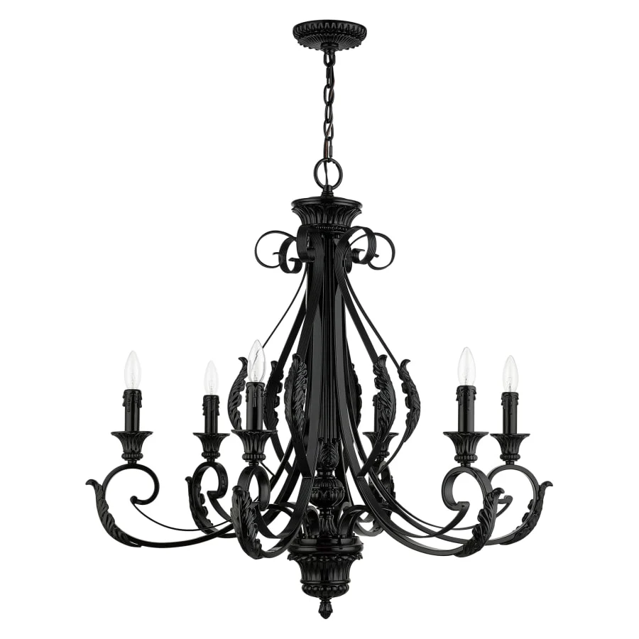 Livex Lighting Valencia 6 Light 35" Wide Taper Candle Style Chandelier - Image 2