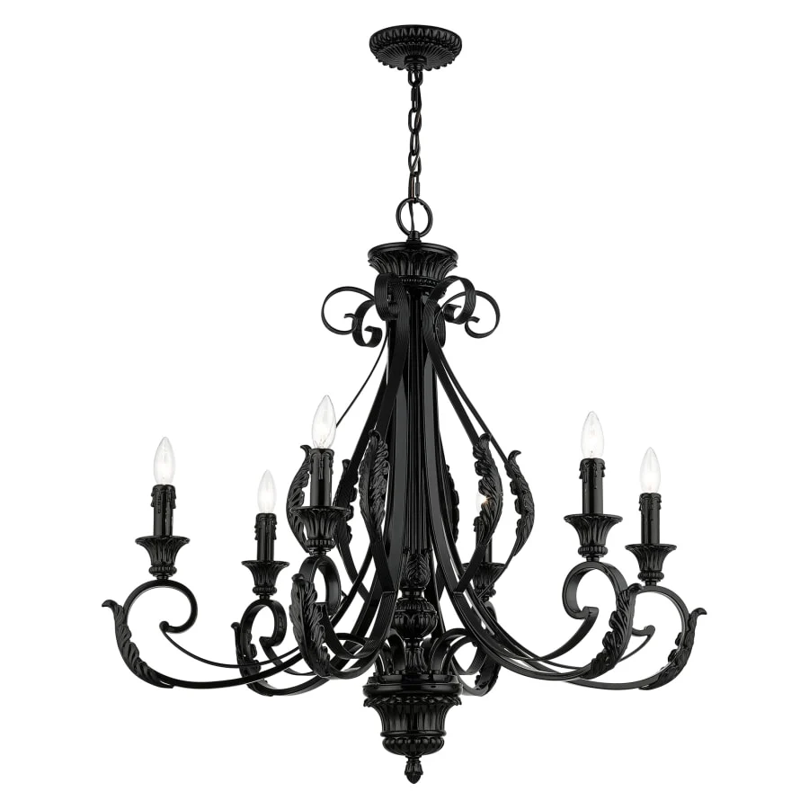 Livex Lighting Valencia 6 Light 35" Wide Taper Candle Style Chandelier - Image 3