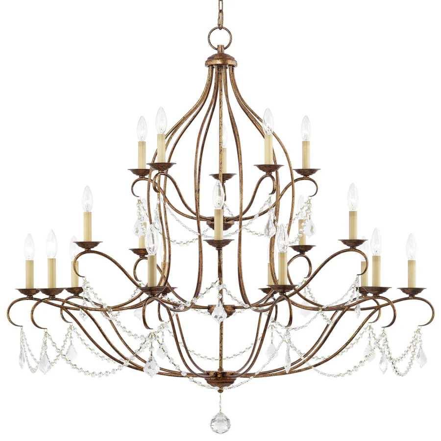 Livex Lighting Chesterfield 12 Light 3 Tier Chandelier with Crystal Accents - Image 1