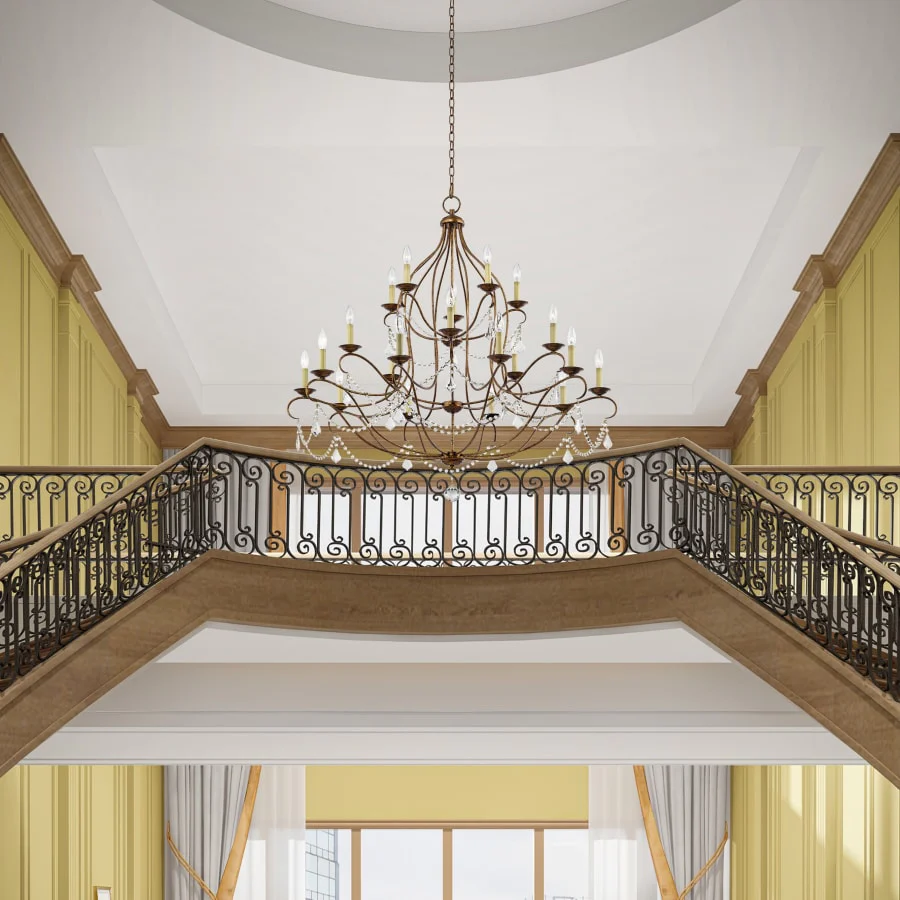 Livex Lighting Chesterfield 12 Light 3 Tier Chandelier with Crystal Accents - Image 2
