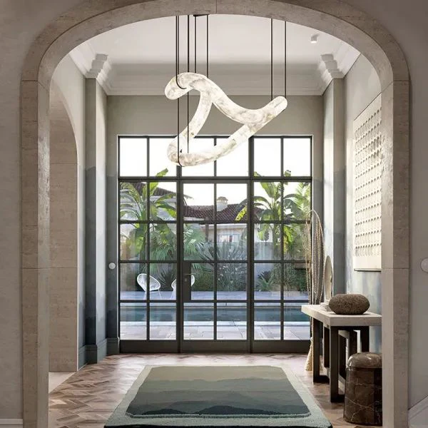 Alabaster Unique Curved Lake  Shape Chandelier - Image 3