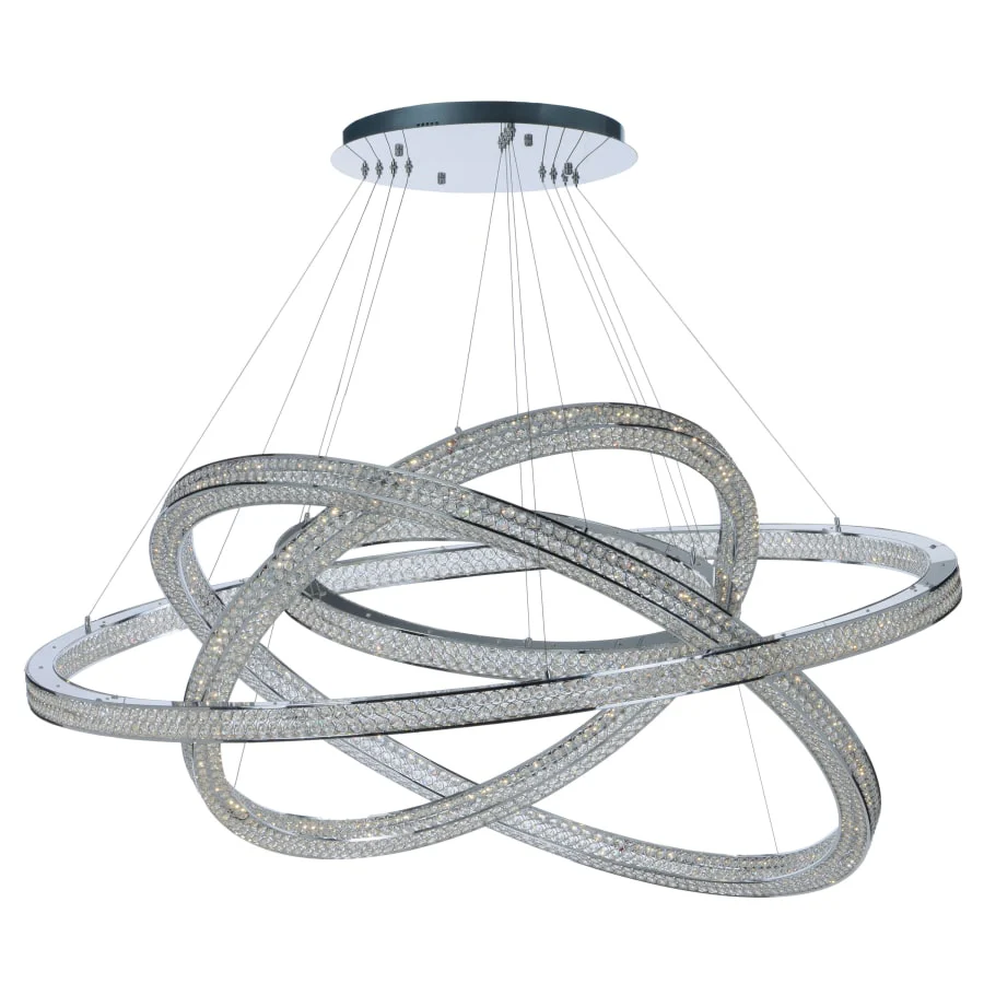 Maxim Eternity 60" Adjustable Ring LED Crystal Pendant - Image 1