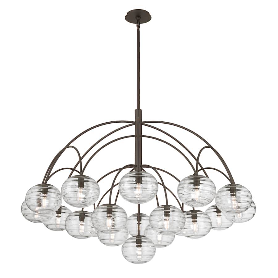 Metropolitan Lenora 19 Light 48" Wide Chandelier with Clear, Water Glass Shades - Image 3