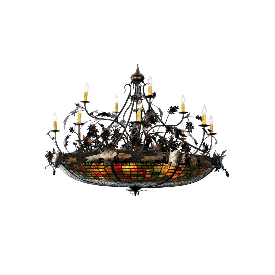 Meyda Tiffany Greenbriar Oak 18 Light 48" Wide Taper Candle Chandelier - Image 1