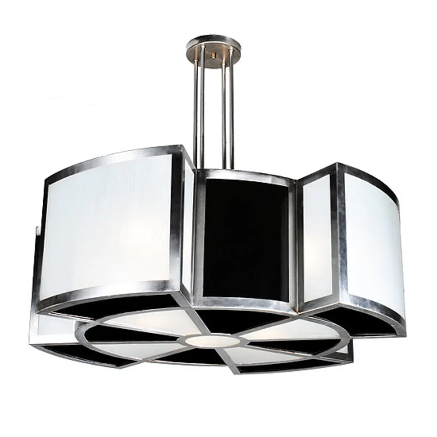 Meyda Tiffany Targette Pendant 8 Light 42" Wide Drum Chandelier with White Acrylic Shade - Image 1