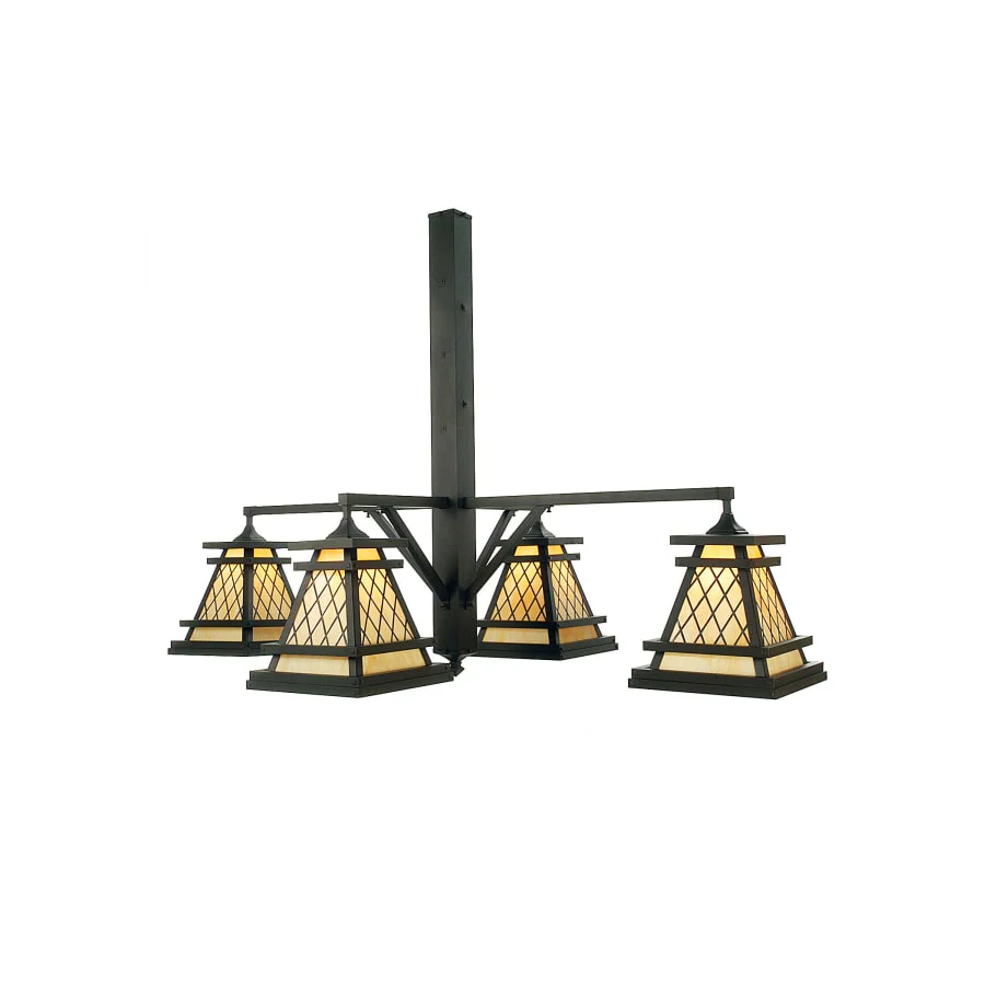 Meyda Tiffany Wilson 4 Light 65" Wide Chandelier with Yellow Acrylic Shade - Image 1