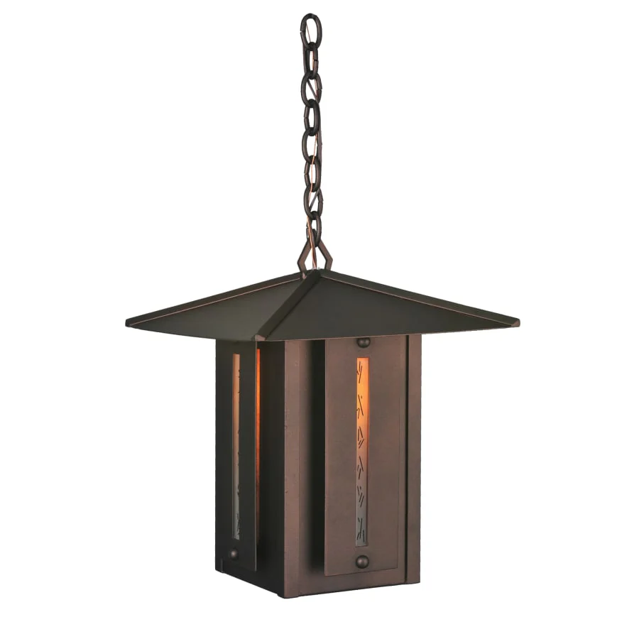 Meyda Tiffany 14" Square Moss Creek Creekside Lantern Pendant - Image 1