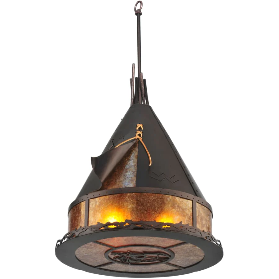 Meyda Tiffany 16" W Teepee Athabasca Pendant - Image 1