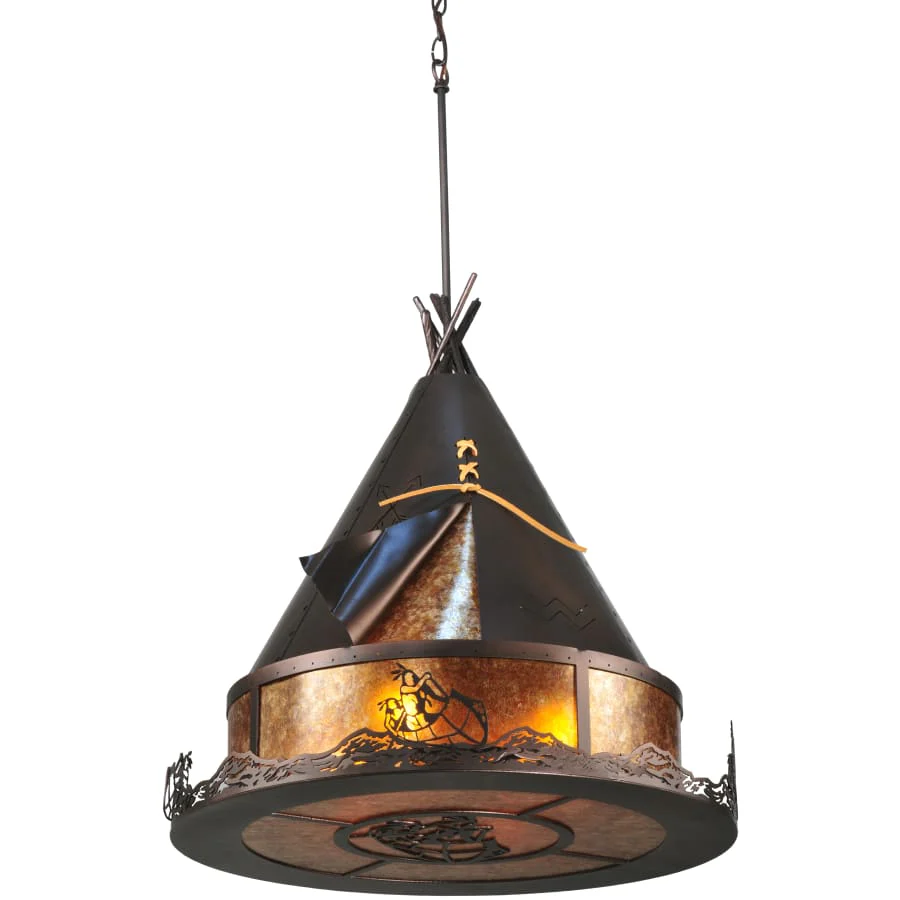 Meyda Tiffany 24" W Teepee Athabasca Pendant - Image 1