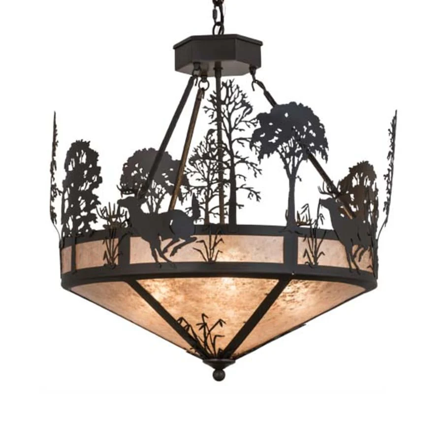 Meyda Tiffany Deer on the Loose 4 Light 26" Wide Pendant - Image 1