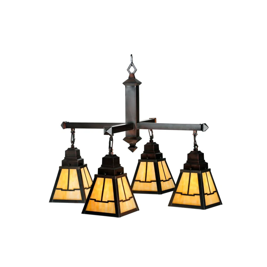 Meyda Tiffany Valencia Mission 4 Light 30" Wide Chandelier with Yellow Acrylic Shade - Image 1
