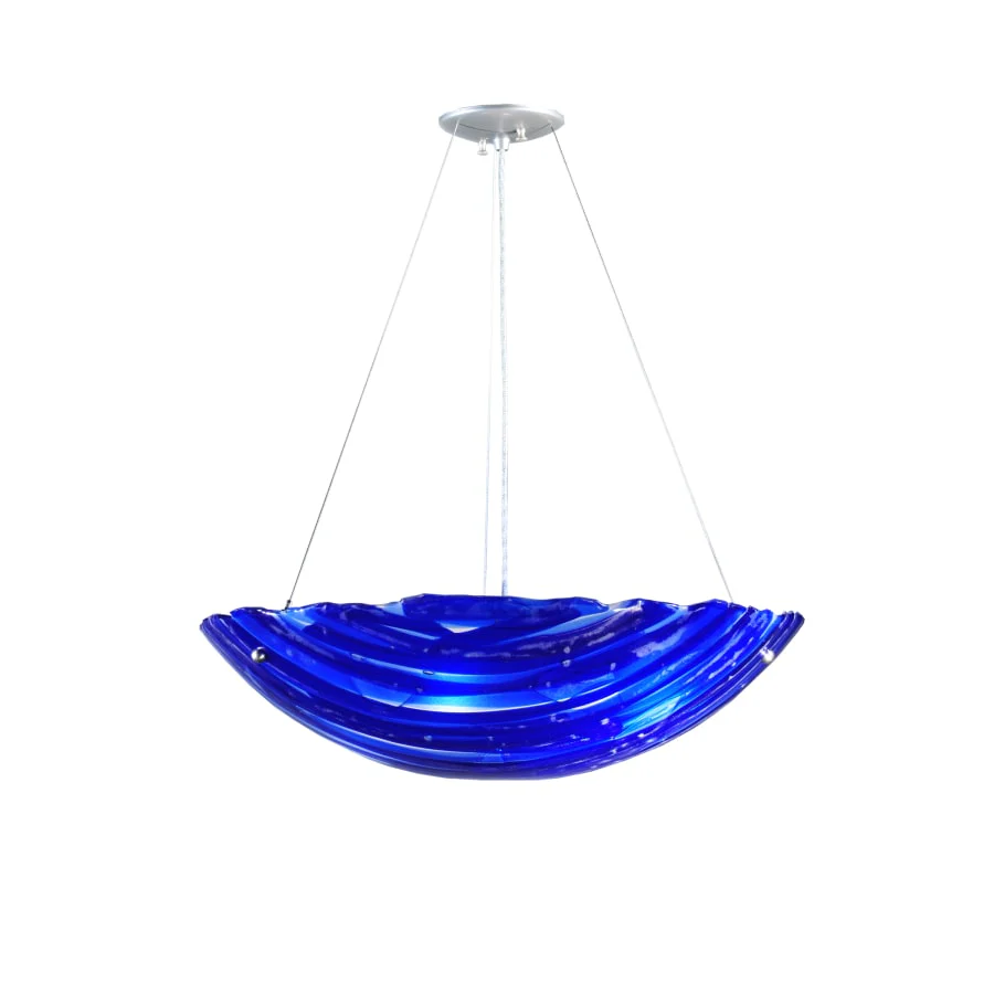 Meyda Tiffany 24" W Azul Fused Glass Inverted Pendant - Image 1