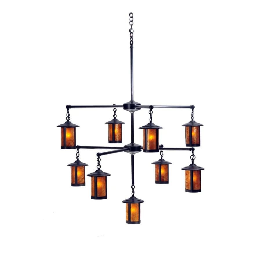 Meyda Tiffany Fulton Prime 9 Light 32" Wide Chandelier with Brown Mica Shade - Image 1