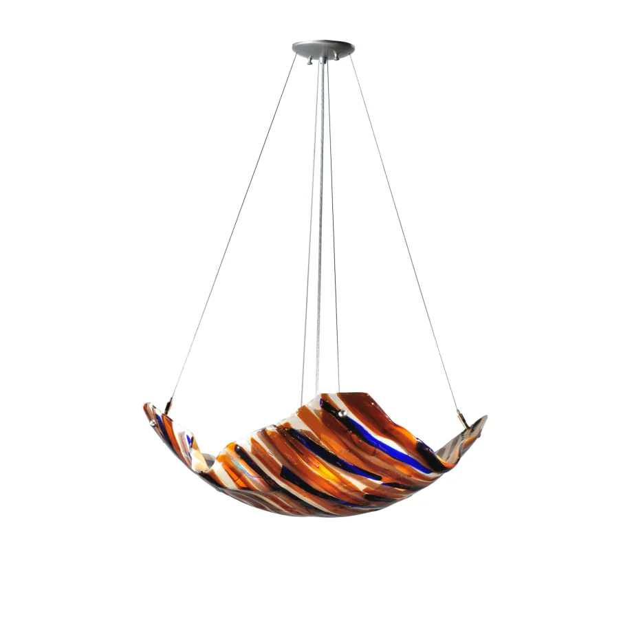 Meyda Tiffany 28" W Oceano Fused Glass Inverted Pendant - Image 1