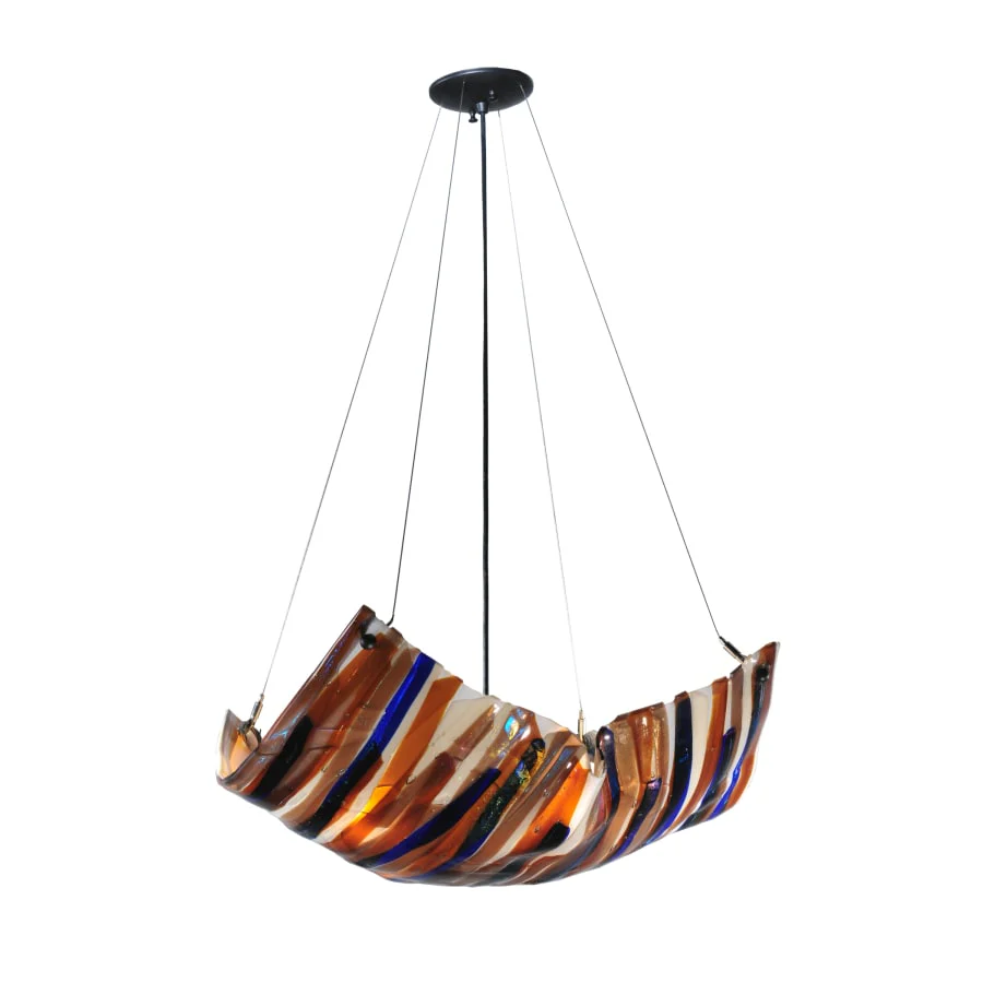 Meyda Tiffany 29" W Oceano Fused Glass Inverted Pendant - Image 1