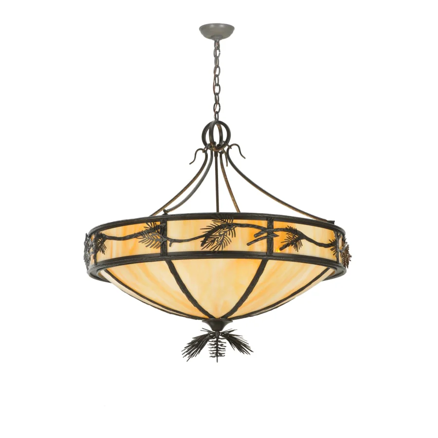 Meyda Tiffany 37" W Lone Pine Inverted Pendant - Image 1