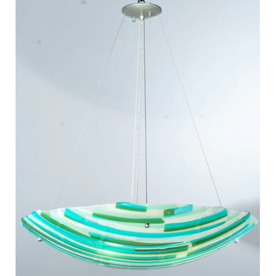 Meyda Tiffany 30" W La Spiaggia Fused Glass Inverted Pendant - Image 1