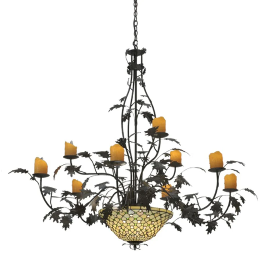 Meyda Tiffany Diamond and Jewel 9 Light 63" Wide Pillar Candle Style Chandelier - Image 1