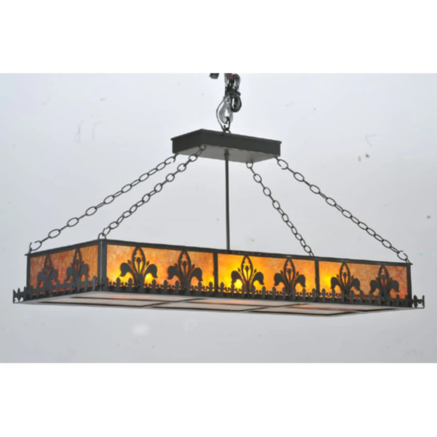 Meyda Tiffany Fleur-de-lis 6 Light 48" Wide Suspension Linear Pendant - Image 2