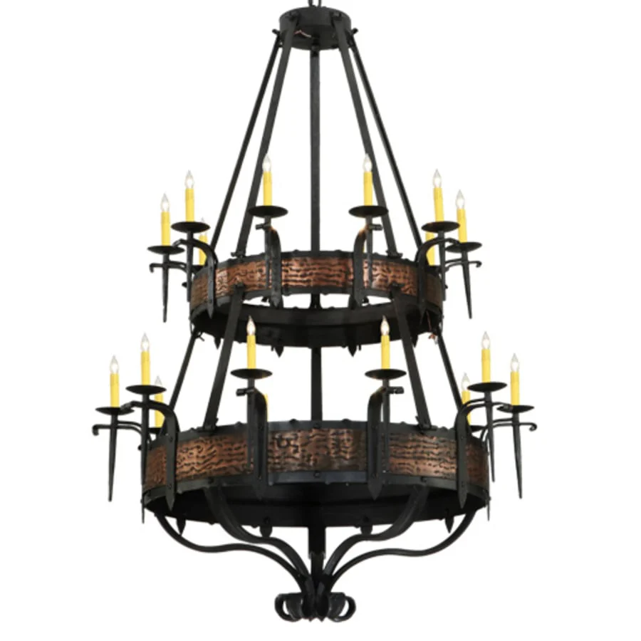 Meyda Tiffany Costello 20 Light 48" Wide Taper Candle Style Chandelier - Wrought Iron Finish - Image 1