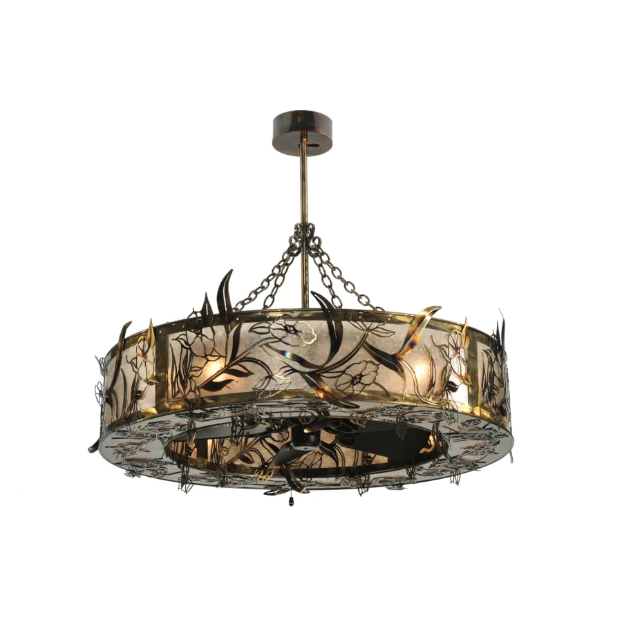Meyda Tiffany 45" W Lady Slipper Chandel-Air Pendant / Fan Combo - Image 1