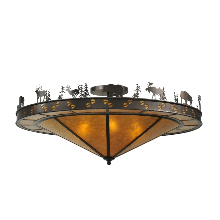 Meyda Tiffany 48" W Wildlife Flush Mount Ceiling Fixture - Image 1