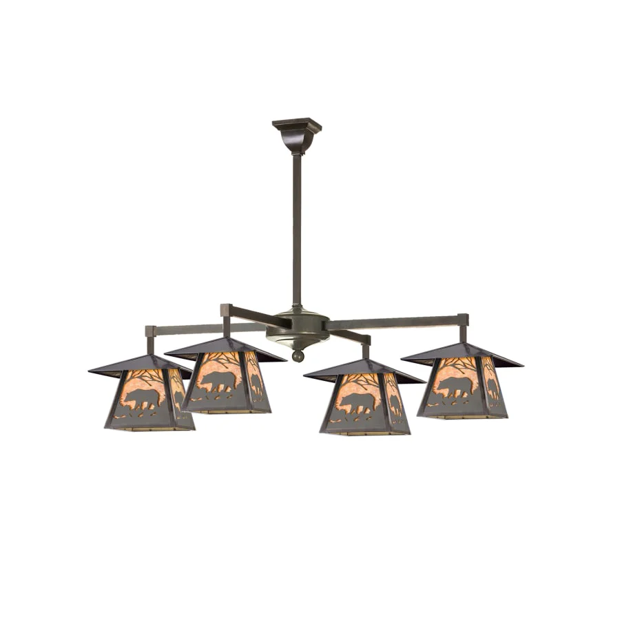 Meyda Tiffany 32" W Stillwater Bear At Dawn 4 Light Chandelier - Image 1