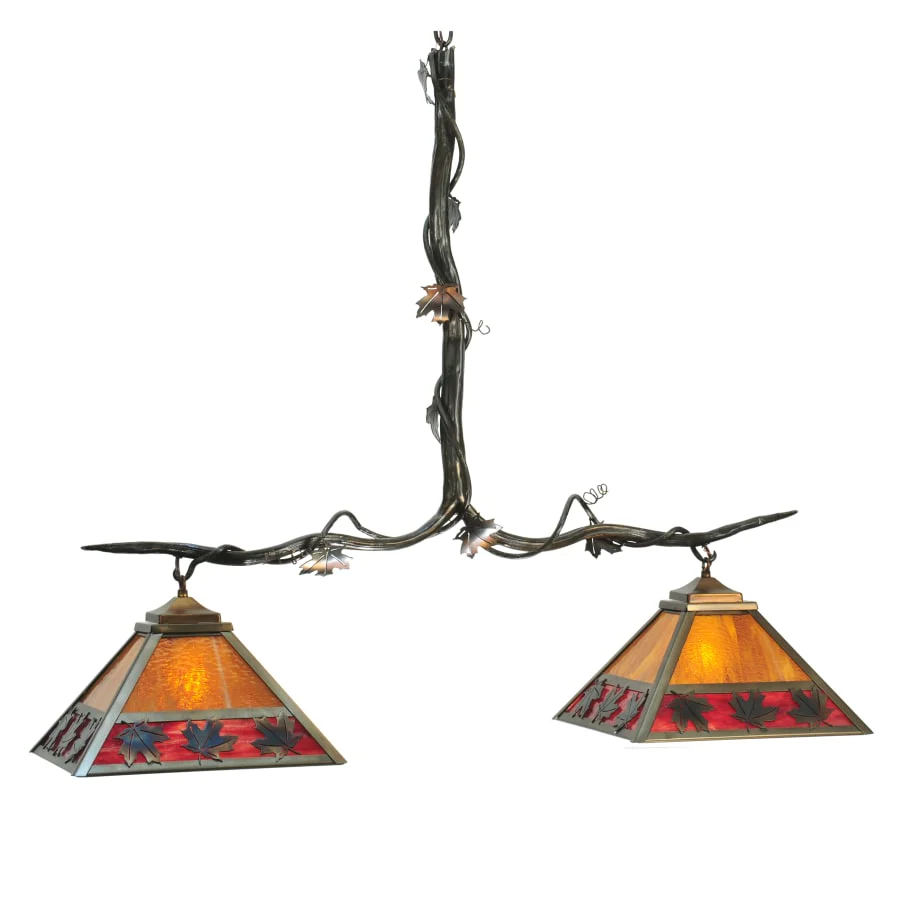 Meyda Tiffany 42" L Maple Leaf 2 Light Island Chandelier - Image 1