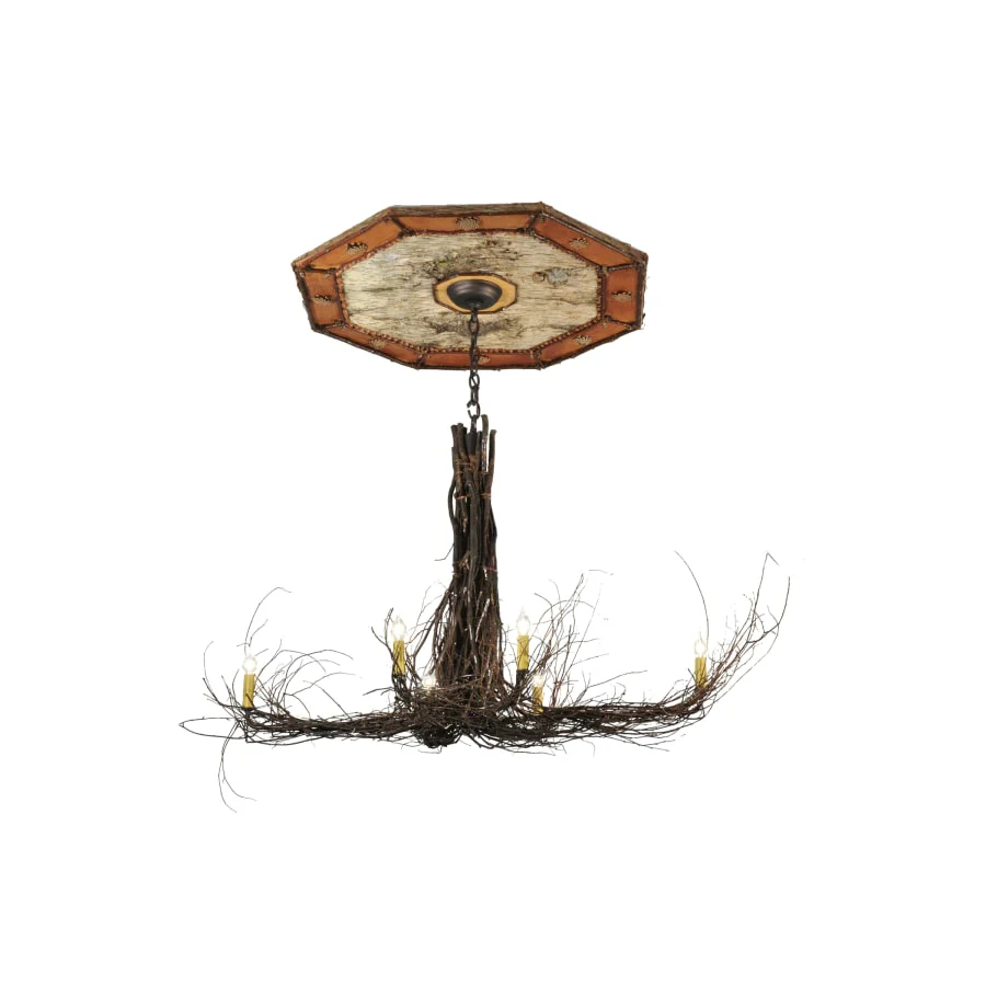 Meyda Tiffany 48" L Twigs 6 Light with Ceiling Medallion Chandelier - Image 1
